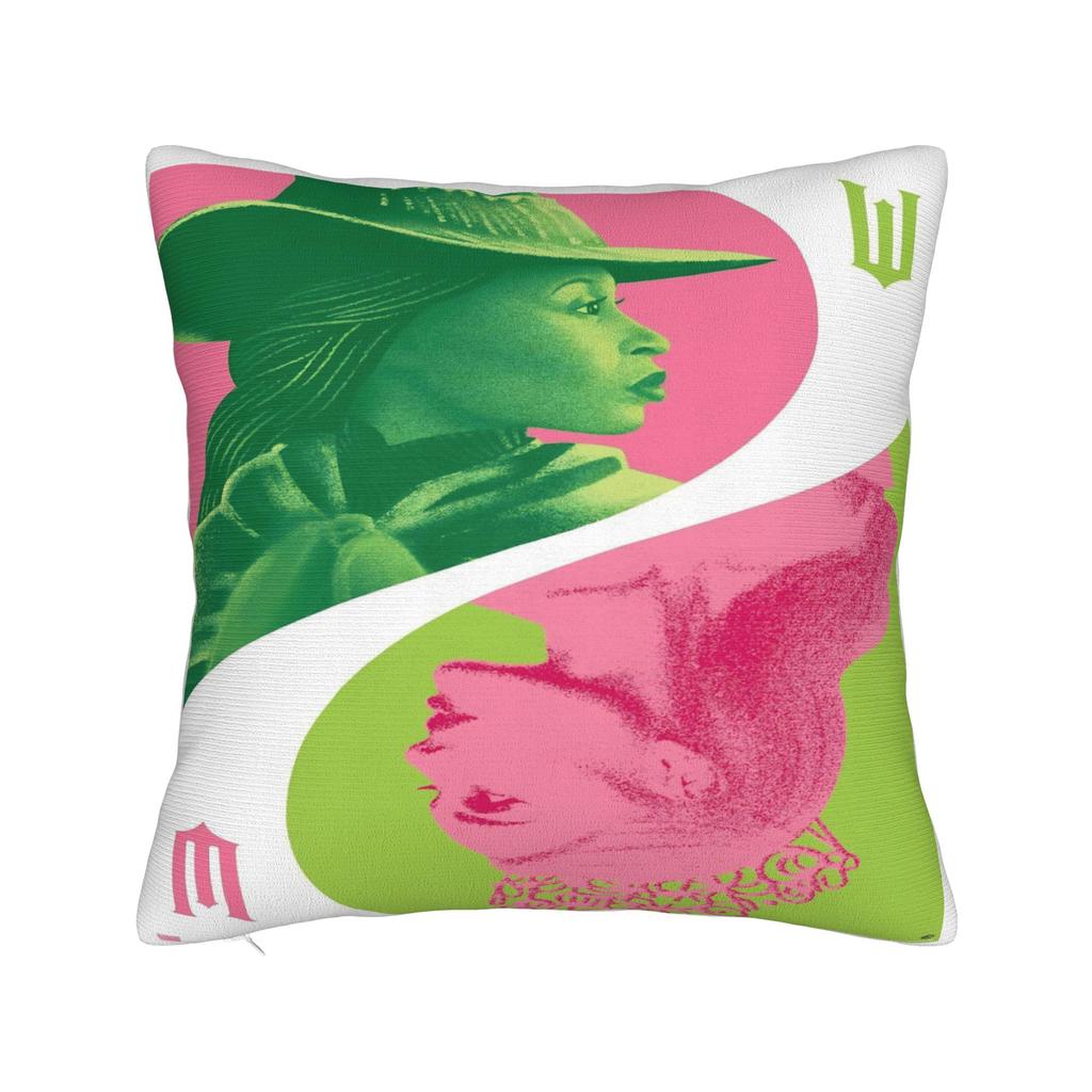 W-Wicked 2 Musical Movie Glinda Elphaba Pillow Cover Comfy Cushion Cover Fashion Pillow Case For Sofa Home Decoration