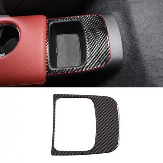 Carbon fiber Rear Armrest Storage Box Panel Cover Trim For Toyota Supra 19-24