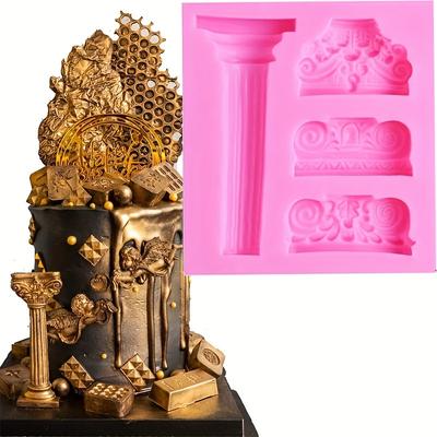 1pc Flip Candy Silicone Mold Vintage Embossed Roman Columns Chocolate Cake Mold Diy Drip Baking Tools