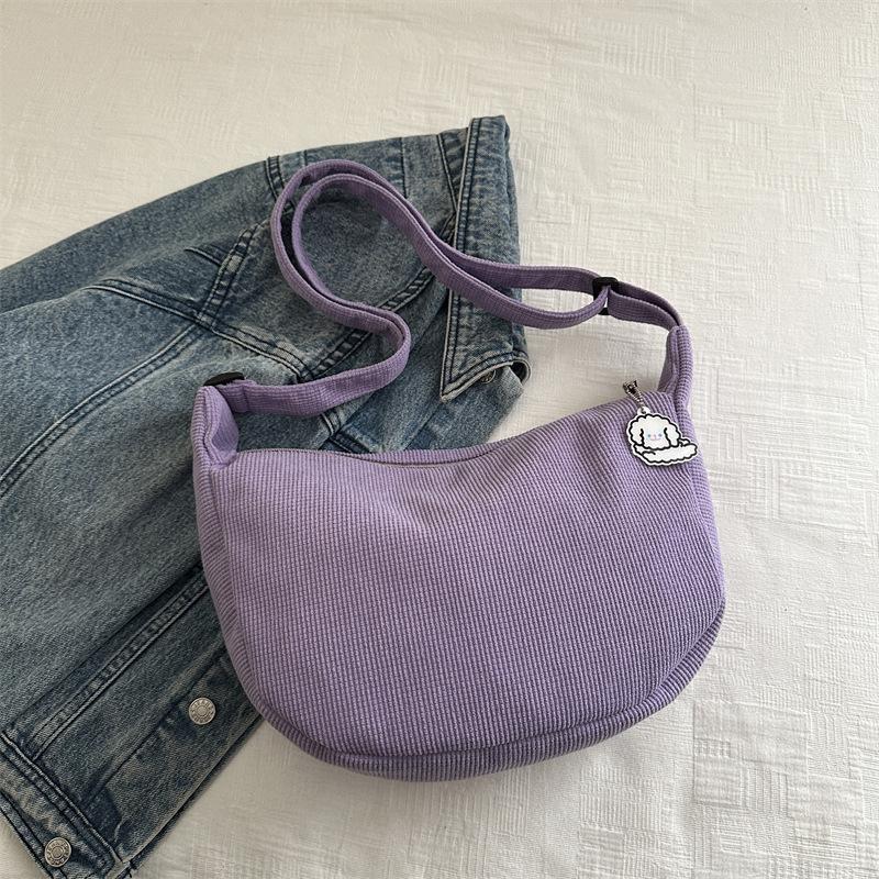 New Candy Color Waffle Art Student Versatile Simple Daily Women's Shoulder Crossbody Bag