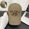 Empty top embroidered letters trendy baseball cap men's big head circumference visor hole hard top versatile cap women