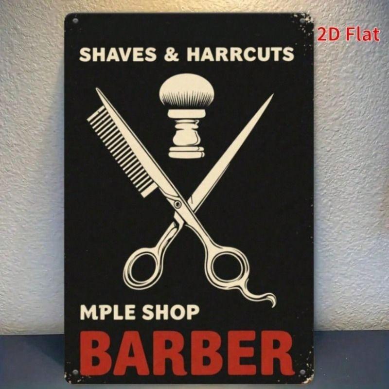 Metal Wall Art Vintage Barber Shop Decor for Salon