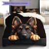 Black German Shepherd Pattern Bedding Home Decoration Birthday Gift (1 * Duvet Cover + 2 * Pillowcase, Without Core)
