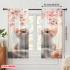 2pcs,2D Plane Printing Pattern Curtains Blossom Kittens Polyester Easy Install (without Rod) Versatile All Perfect for Bedroom,