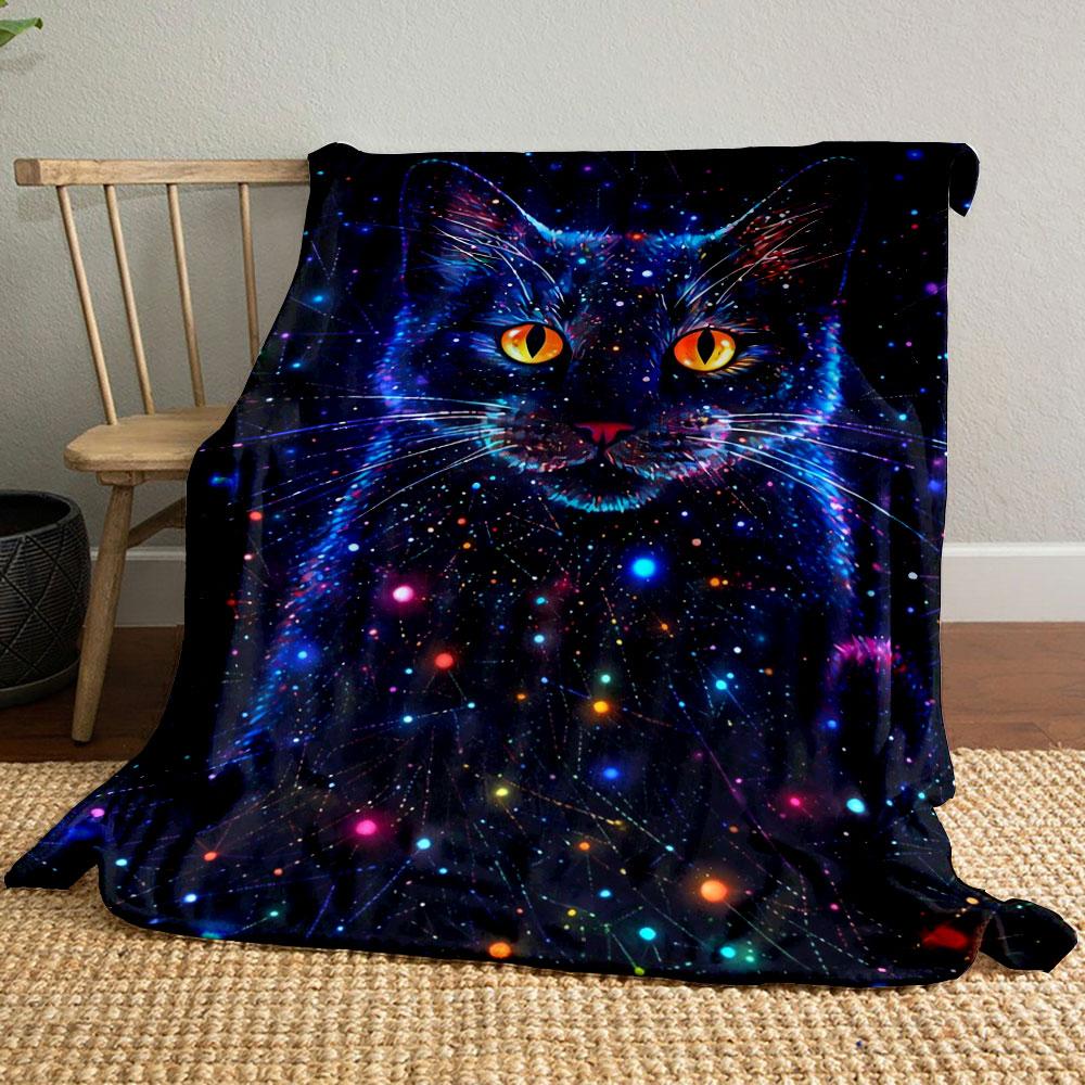 

Cosmic Cat Galaxy Blanket bedroom Blanket for Livingroom Couch lunch break Soft throw for Friend s festival Gift 80cm x 120cm