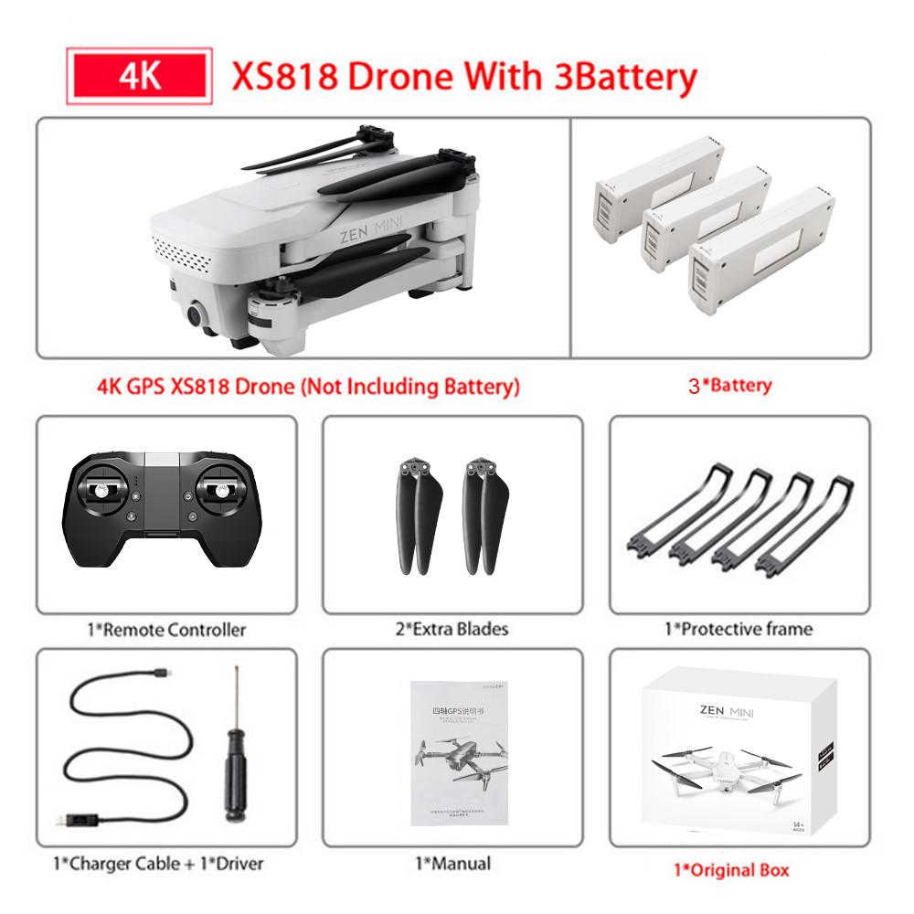 Visuo XS818   GPS Drone with 5G Wifi FPV 4K HD  Camera Optical-Flow RC Quadcopter