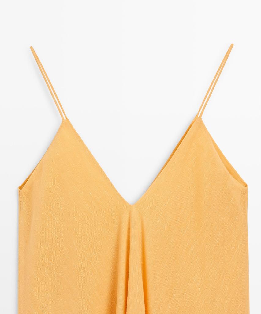Masimodutti Linen V-Neck Fluid Dress