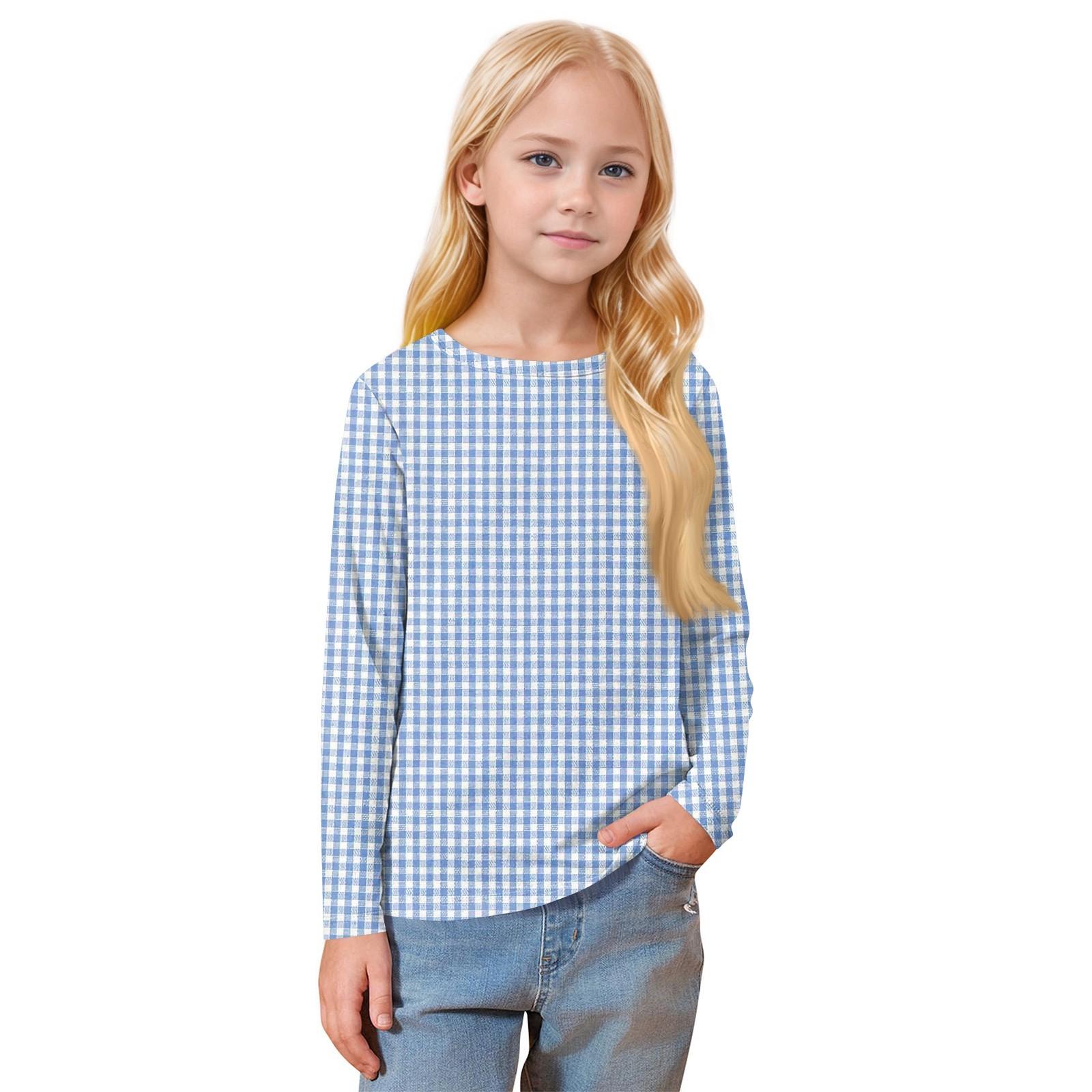 

Детская футболка с длинными рукавами и круглым вырезом, повседневная футболка 160 небесно-голубой