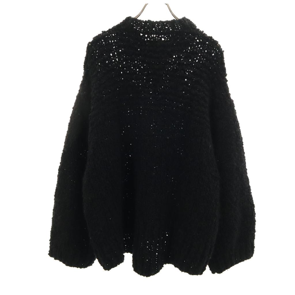 MAISON SPECIAL Långärmad Lågstickad tröja 2 svart stickad Dam Begagnad