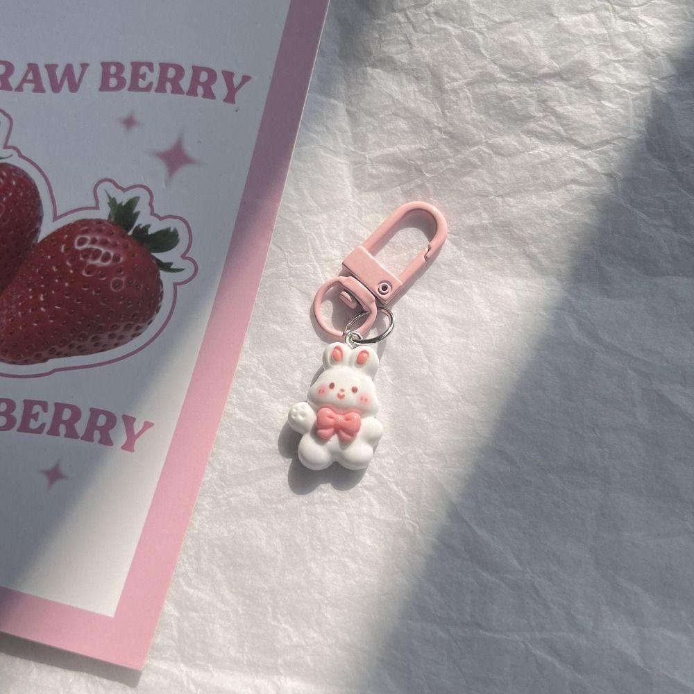 Resin Bunny Carrots Keychain Bunny Carrots Rabbit Tulip Keyring  Lucky Friendship Gift