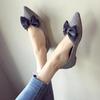 Fashion Flat Shoes for Women Spring and Autumn 2025 New Pointed Toe Bow Stripe Shallow Mouth Plus Size Women's Shoes Zapatillas Mujer