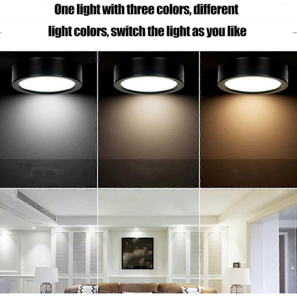 3Pcs Wireless Rechargeable Magnetic LED Picture Lights for Wall, Adjustable Color Temperature, Battery-Powered Art LightingGold