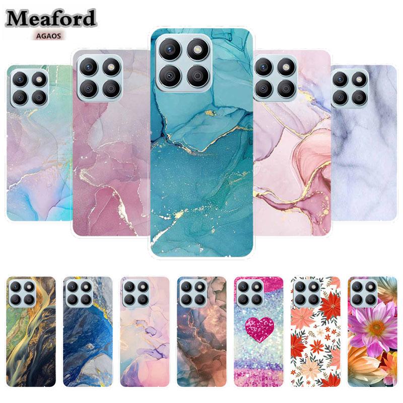For Honor X8C X8B Phone Case For Huawei Honor X 8 C B X8 8C 8B Soft Silicone TPU Transparent Funda Clear Marble Patterns Cover