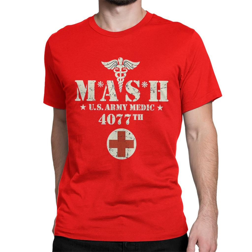 Novelty Mash 4077 Alan Alda War 4077th T-Shirt Men Women's Round Neck Cotton T Shirts M*A*S*H Short Sleeve Tees Gift  Clothes