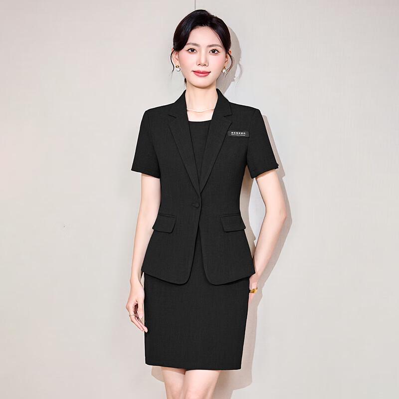 

Women s Short Sleeve Suit Dress Set M