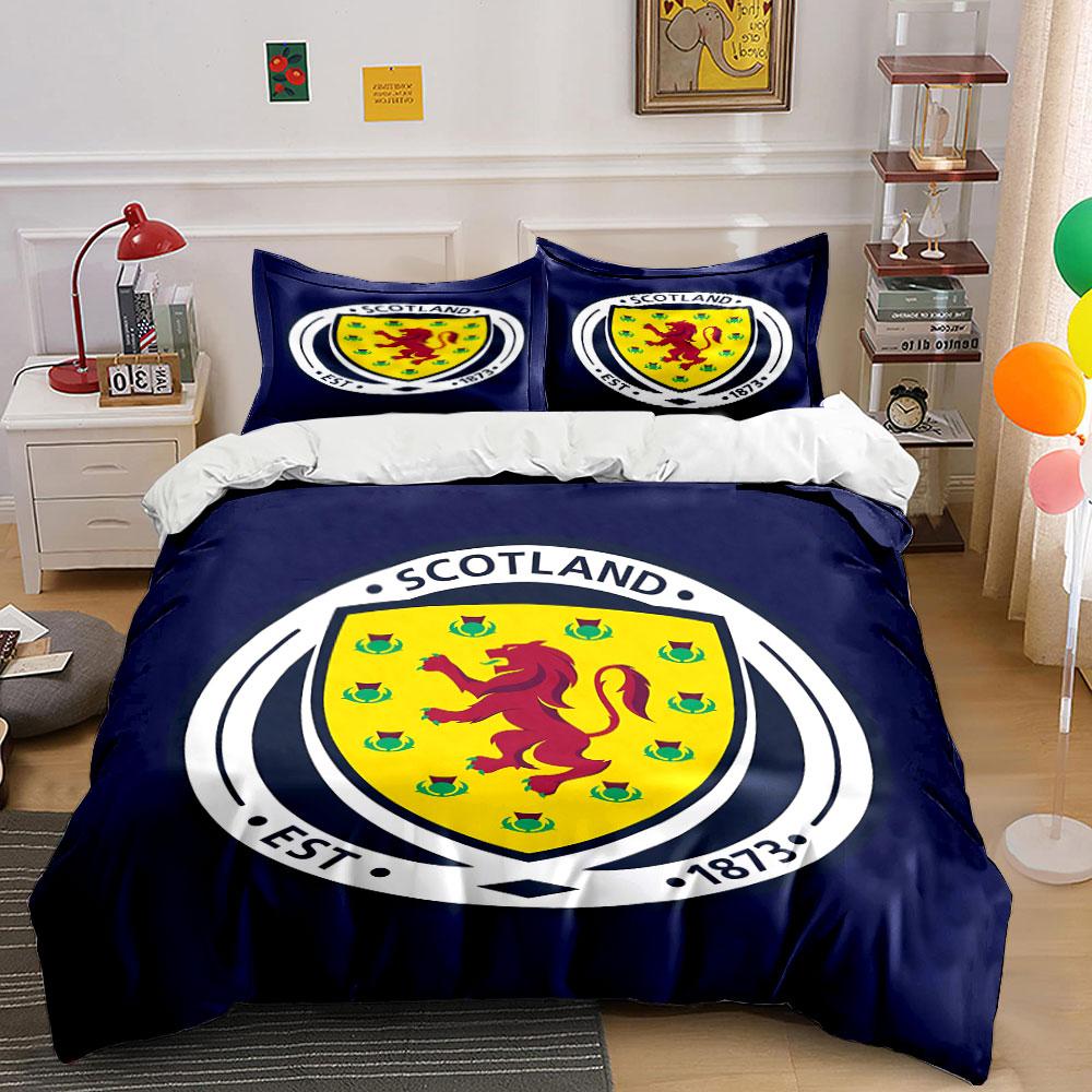 Set Biancheria da Letto Emblema Scozia Set Copripiumino Copripiumino Federe (1 * Copripiumino 2 * Federe, senza piumino)