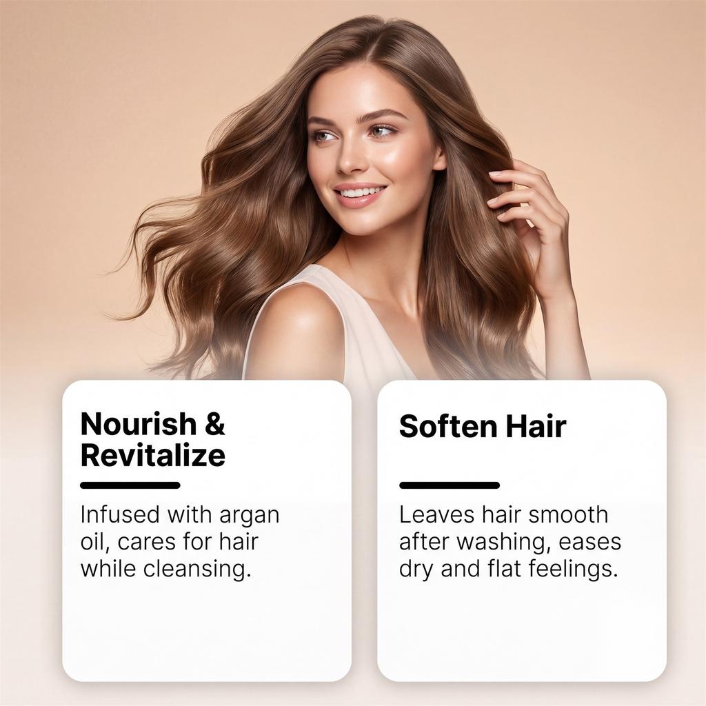 HOEGOA Argan Oil Shampoo Smooth Hair Care Nourishing, Rich, Smooth Hair Mild Moisturizing Shampoo