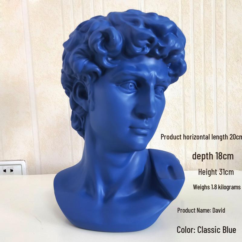 Nordic Resin Bust: David, Venus, Apollo Colored Statue Ornament