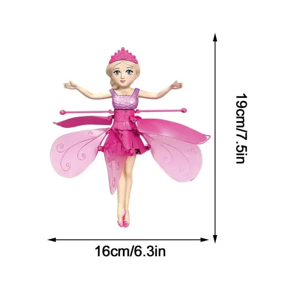 USB Rechargeable Gesture Luminous Aircraft Girls Toy Hand Sensor Magical Flying Pixie Toy Infrared Sensor Flying Doll Kid Gifts