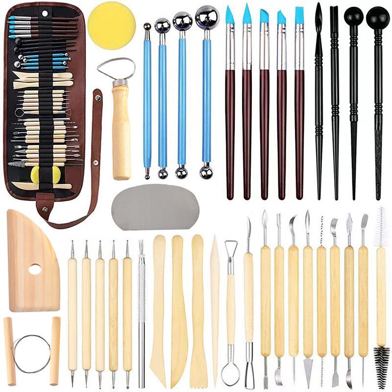 

Набор гончарных инструментов из 24 предметов для трансграничной торговли - Инструменты для лепки из глины своими руками и работы с полимерной глиной