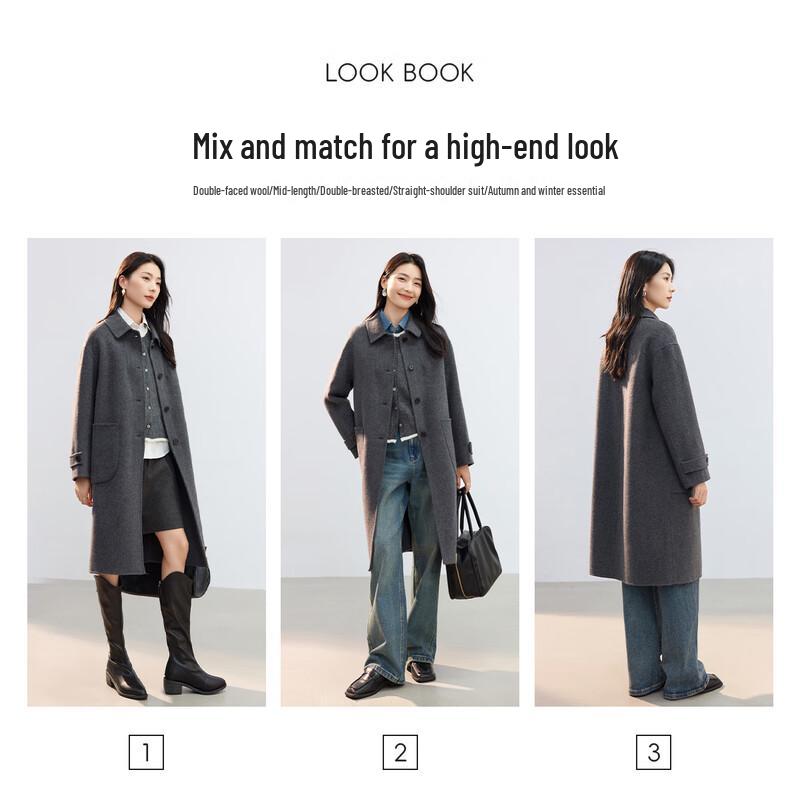 HSTYLE Women's 2025 A/W Double-Faced Wool Long Coat