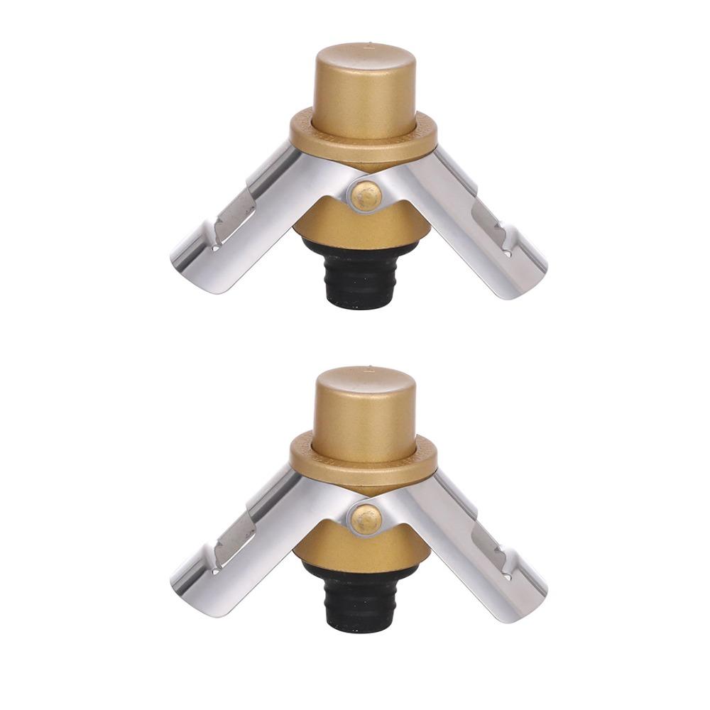 2pcs Built-in Pressure Pump Champagne Sealer with Time Stamp Wine Bottle Cap Wine Stopper  Brewing