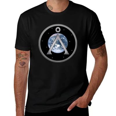 Erd-Patch T-Shirt T-Shirt Mann lässig schwarz Baumwoll-T-Shirt einfarbig für Mann Paket T-Shirt
