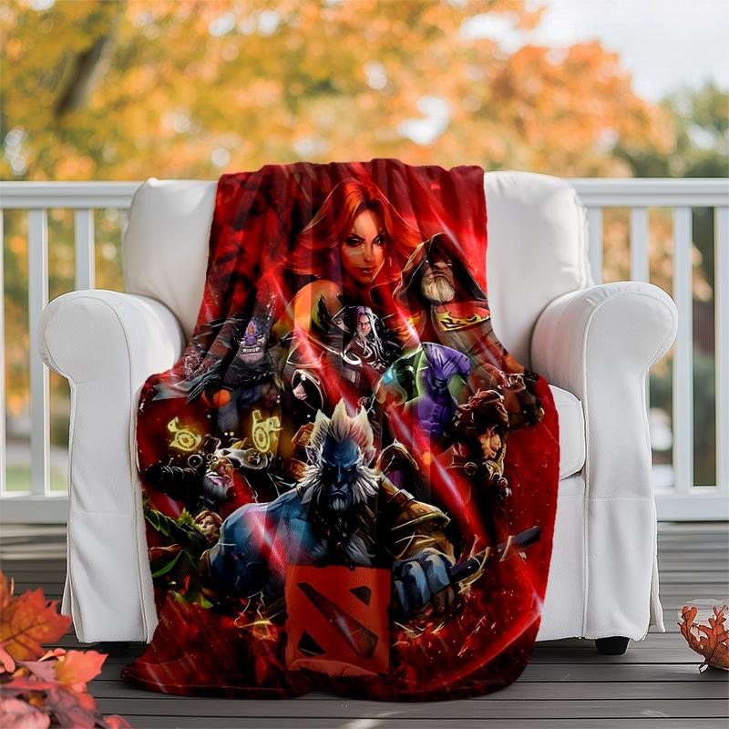 Dota 2 Flannel Blanket Soft Warm All-Season Throw, Design for Camping, Car Travel, Hiking Sofa, Bed, Office Perfect Gift for Parties