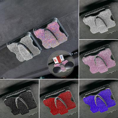 Mit Diamanten besetzter Auto-Sonnenblenden-Organizer Mehrfachtaschen Brillencliphalter Auto-Sonnenblende Karten-IC Sonnenbrillen-Aufbewahrungstasche Stifthalter