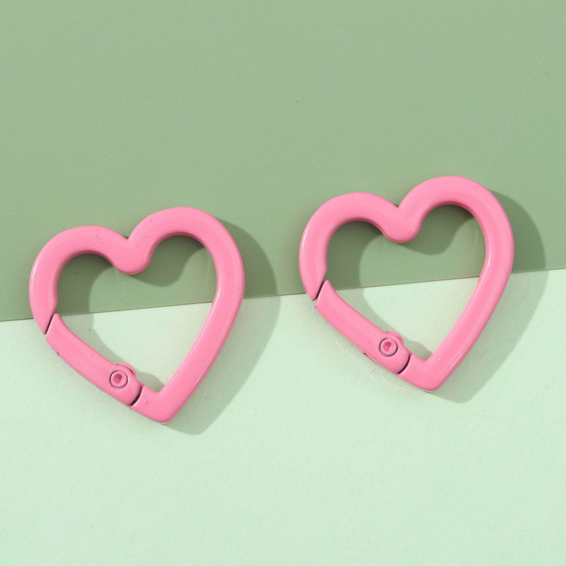 

Красочный брелок в виде сердца с пружинным кольцом - аксессуар для украшений своими руками 21x22mm, 2 pieces/package, 5 mixed colors/package