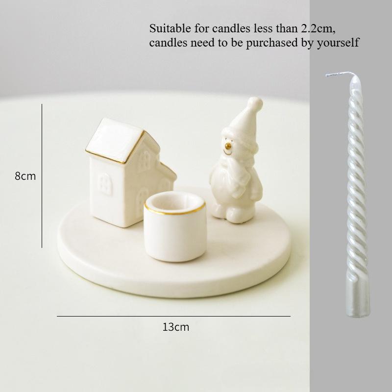 

Рождественские украшения Рождественская елка Снежный домик Лось Креативный керамический подсвечник Настольное украшение Орнаменты