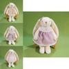 Plush Rabbit Toy With Bow And Dress Decoration Fur For Kids Birthday Gift