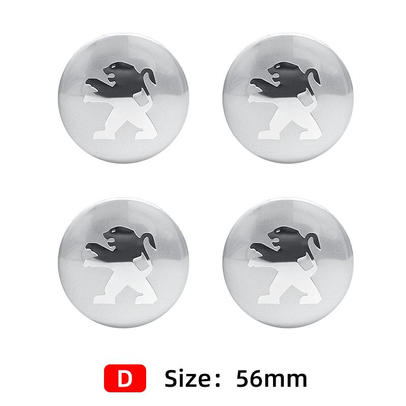 4pcs 56mm 60mm 65mm Car Wheel Center Hub Cap Badge Emblem Sticker For Peugeot GT 3008 4007 5008 2008 508 507 407 308 207 208 107