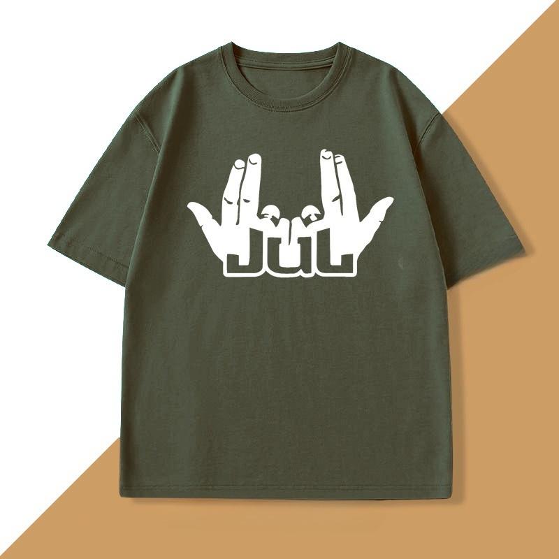 JuL T Shirts for Unisex Women Music Rapper Graphci T Shirts Cotton Vintage Short Sleeve Tshirt Male Tops Streetwear Tees Clothes