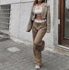 Loose High-waisted Straight-leg Pants Stitching