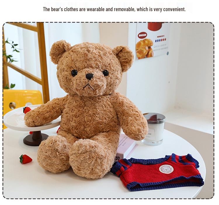 Valentine's Day Twisted Knit Teddy Bear Plush Toy Gift
