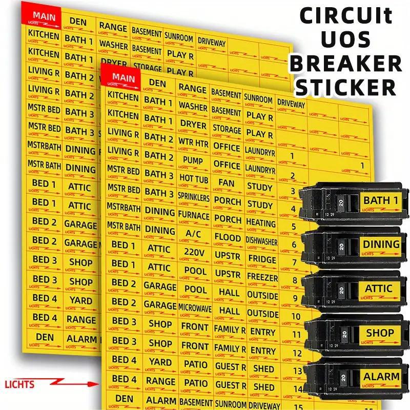 

1 Sheet/pack, 129PCS/sheet, Circuit Breaker Sticker, Fuse Box, Identification Reminder Sticker, Reminder Sticker, Convenient Identification, Household Pack of 1 жовтий