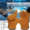 1 Pair Cow Leather Welding  Gloves Anti-Heat Welder Gloves Durable Work Safety Glove  Welding