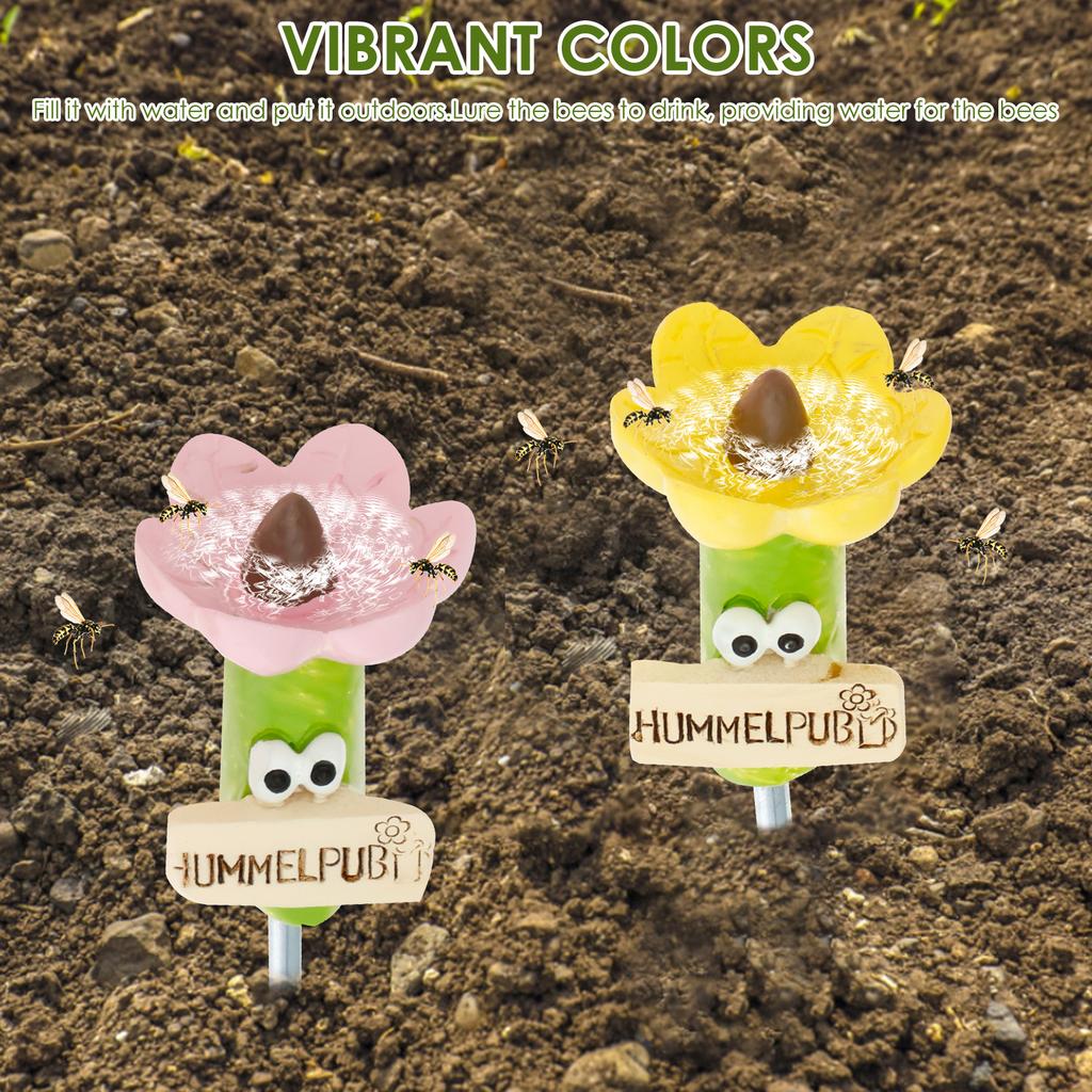 4Pcs Bee Watering Station Resin Wild Bee Drinkers Fascinating Butterfly Drinking Cups Cute Butterfly Water Feeder for Outdoor