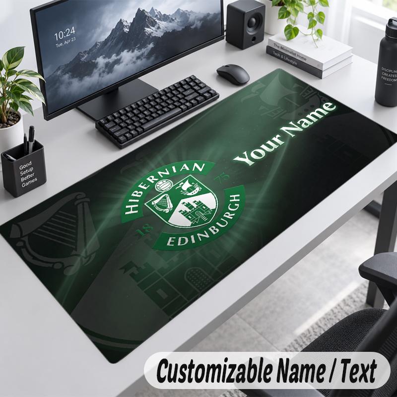 Custom Name Text Mouse Pad Hibernian FC Personalized Desk Pad For Work And Gaming