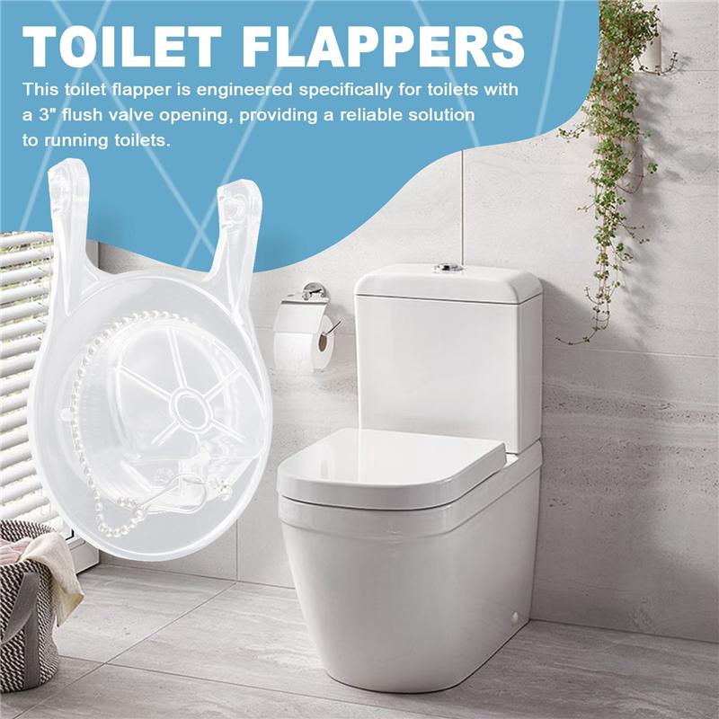 

M-Modern-2PCS Toilet Flappers Replacement For GA715014-GEG1 3 Inch With Stainless Chain And Hook-Reliable Toilet Flapper прозрачный