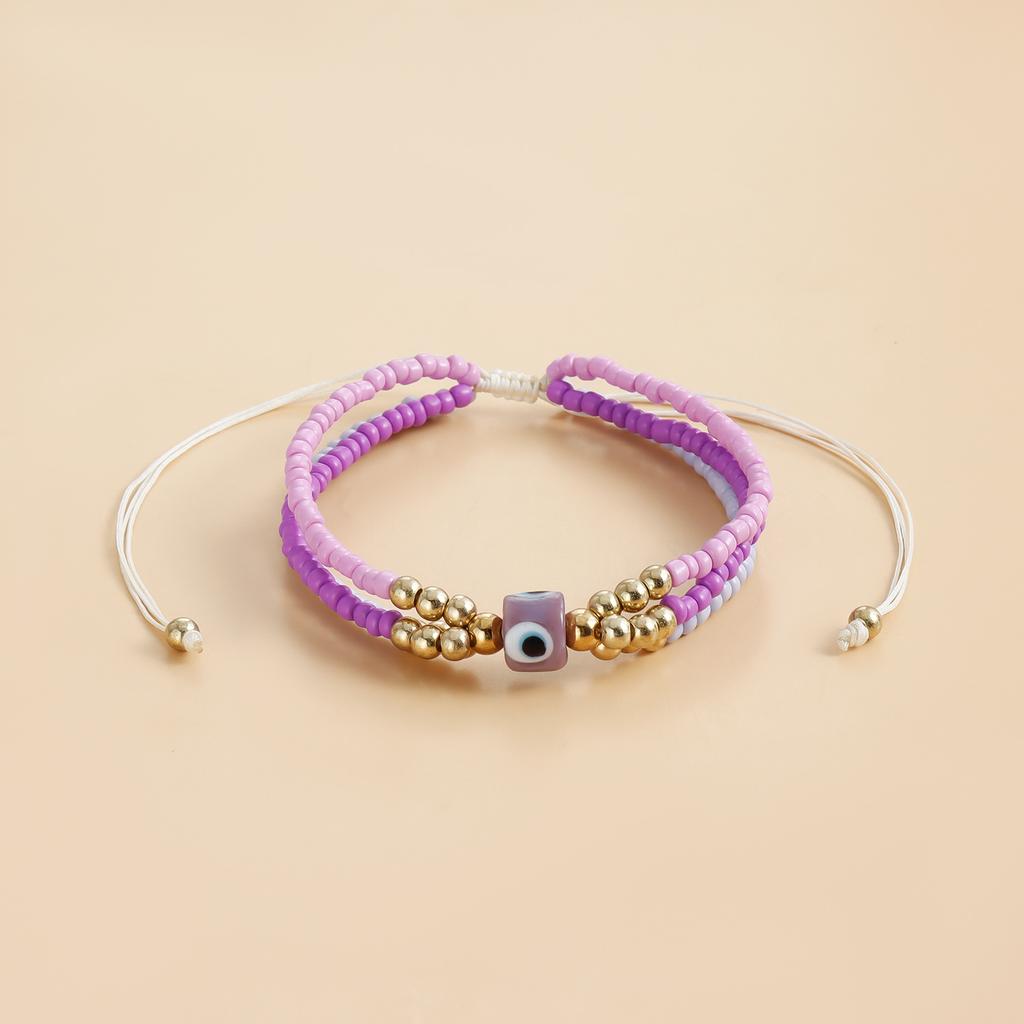 Colored Rice Bead Beaded Woven Bracelet, Temperament Personality Eye Devil's Eye Hand Rope