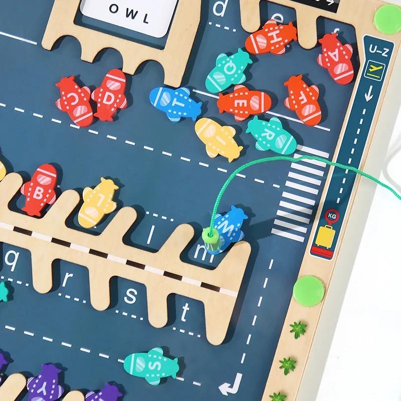 Magnetic Alphabet Board Montessori Magnetic Alphabet Maze Puzzle Parking Lot Puzzle For Children Preschool Magnetic Sorting Game