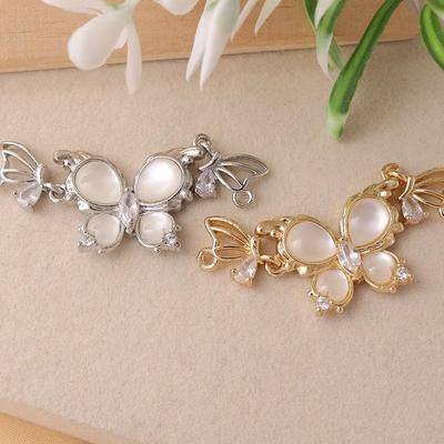 New Fritillary Butterfly Rhinestone Luxury Jewelry: Micro Inlay Electroplated Bracelet, Necklace Connectors, and DIY Pendant