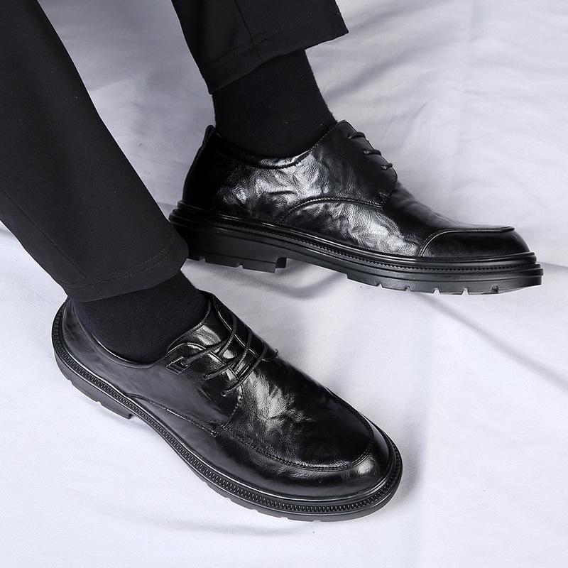 Hochwertige Lederschuhe Herren 2025 Frühling reines Leder neu Businesskleid Leder atmungsaktiv lässig Trauzeuge Hochzeitsschuhe