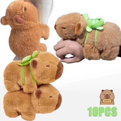 1-20PCS Brinquedos Círculo de Palmas Capivara Rytanda Pulseira de Encaixe Enrolar no Pulso Pulseira Anel de Mão de Pelúcia Capivara Círculos Pop Divertidos Presente para Crianças