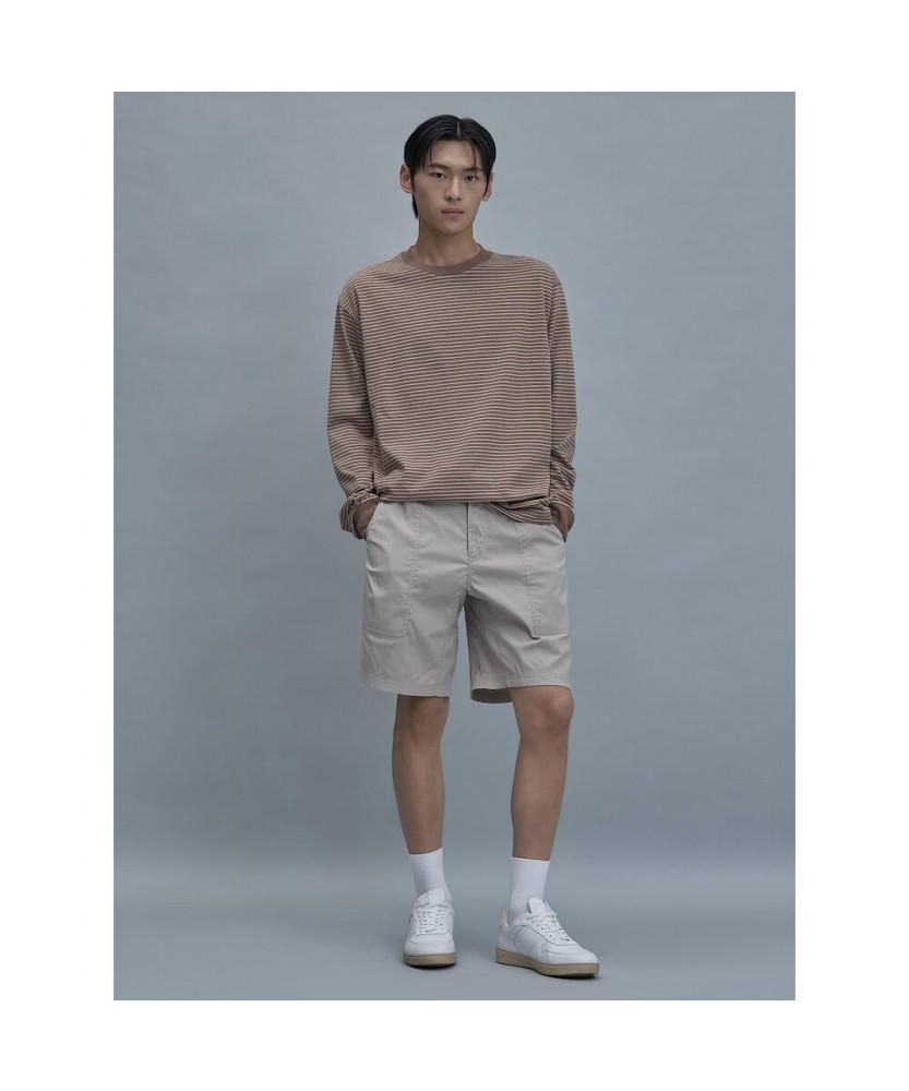 SHIFT.G Basic Stripe Ls Tee Brown