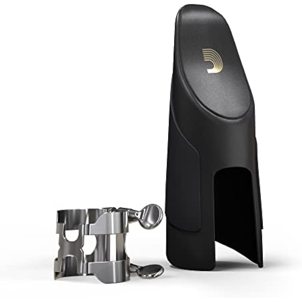 D Addario WoodWinds Daddario Ligature & Cap for Alto Saxophone H-Ligature HAS1S Silver Plate [Dom...
