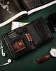 Large men's leather wallet with RFID system - Peterson