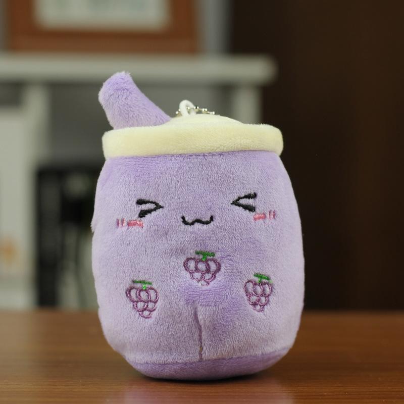 Boba Milk Tea Cup Plush Pillow, Imitation Fruit Milk Tea Stuffed Toy, Creative Pendant Decor Cute Birthday Gift for Girls M фиолетовый